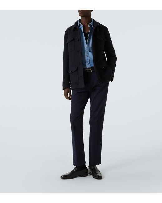 Tom Ford Blue Western Denim Shirt for men