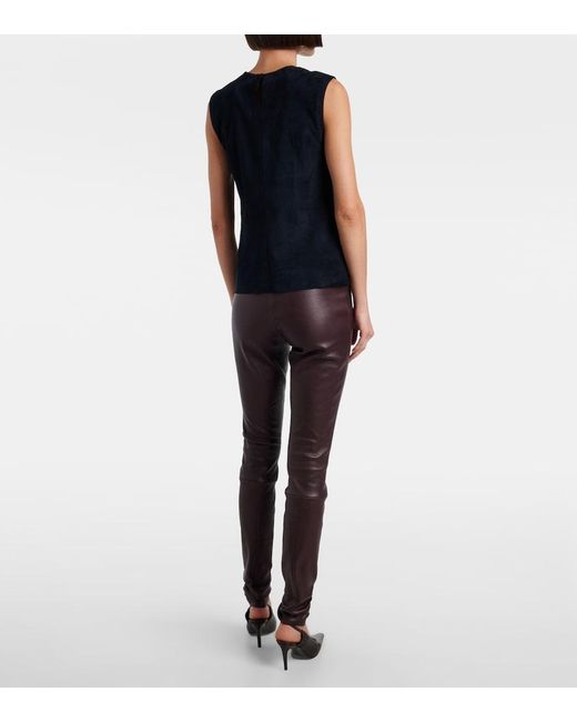 Stouls Blue Miuccia Suede Top