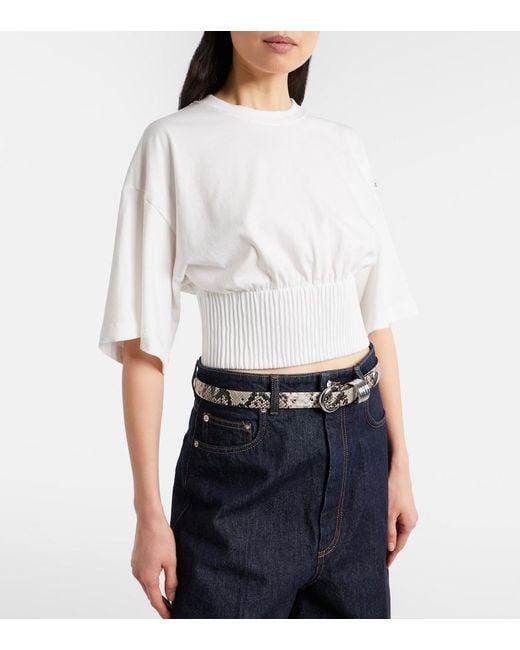 Sportmax White Fosco Cotton Jersey Top