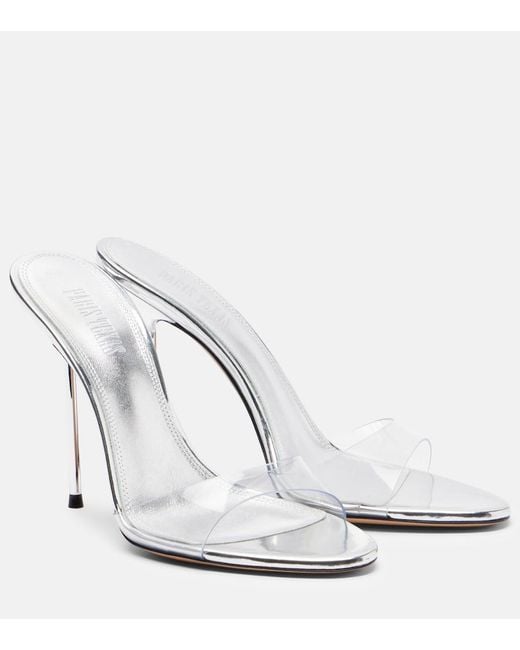 Paris Texas White Lidia 105 Patent Leather Mules