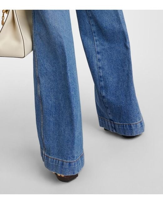 Etro Blue High-Rise Flared Jeans