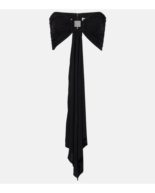 Christopher Esber Black Bezel Quartz Draped Crop Top