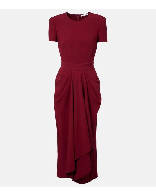 Givenchy Red Asymmetrical Draped Midi Dress