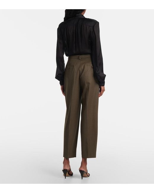 Altuzarra Green Emmett Virgin Wool Straight Pants