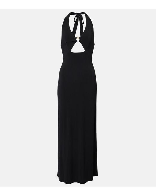 Max Mara Black Ghiotto Cutout Halterneck Maxi Dress