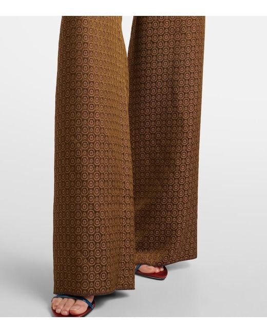 Pantaloni A Gamba Larga di Saint Laurent in Brown