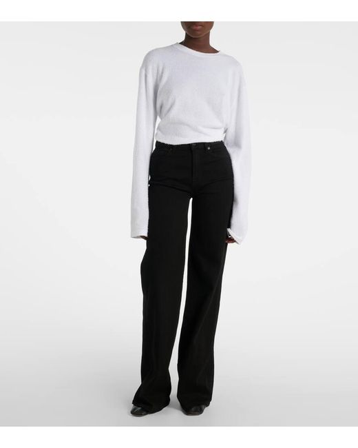 Jeans Anchos Lotta De Tiro Alto 7 For All Mankind de color Black