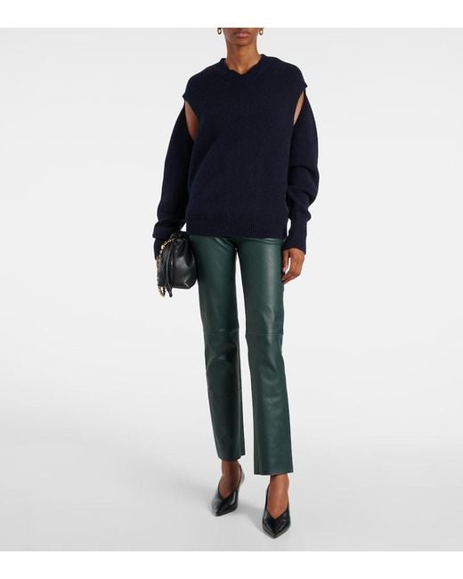 Stouls Green Jacky Leather Slim Pants