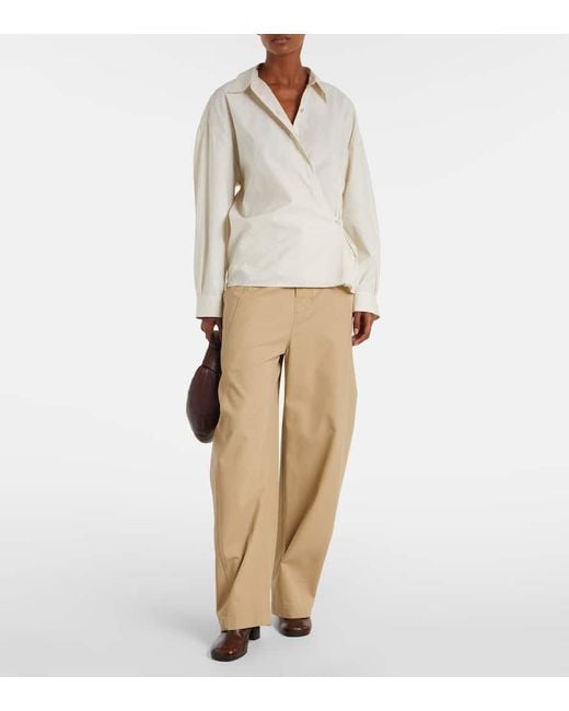 Lemaire White Twisted Cotton And Silk Shirt