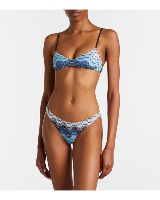 Missoni Blue Zigzag Lame Bikini
