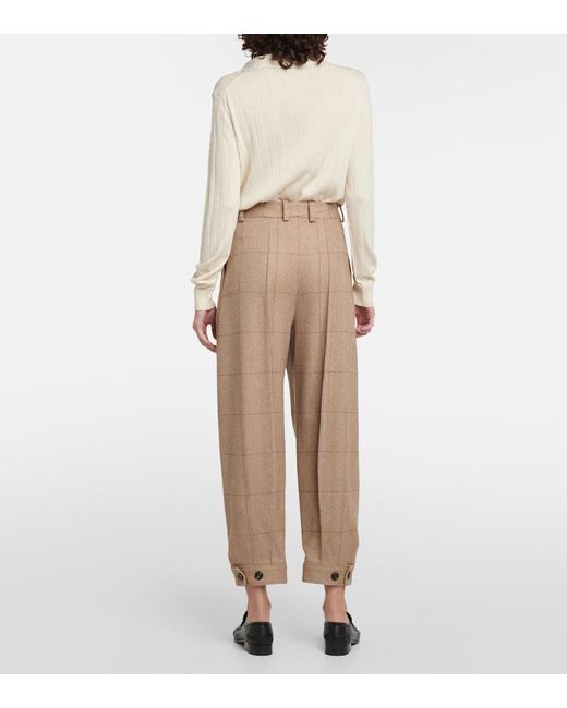 Pantalones Tapered Aniston De Cachemir Loro Piana de color Natural