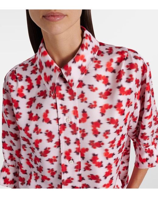 Jil Sander Red Printed Shirt