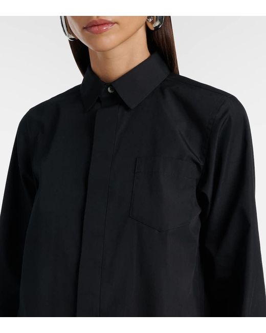 Sacai Black Poplin Shirt Dress