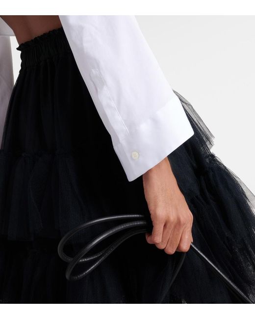 Noir Kei Ninomiya White Cropped Cotton Shirt