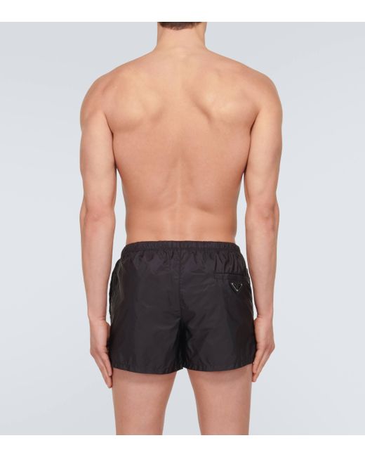 Prada Black Re-nylon Swim Trunks for men