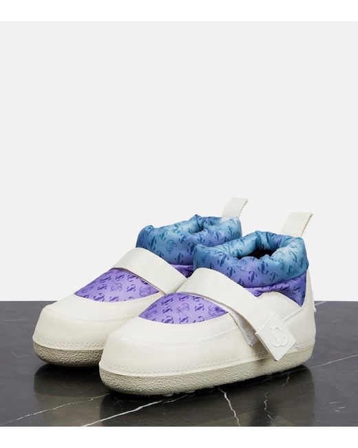 Jimmy Choo Blue Yuko Flat Ankle Snow Boots