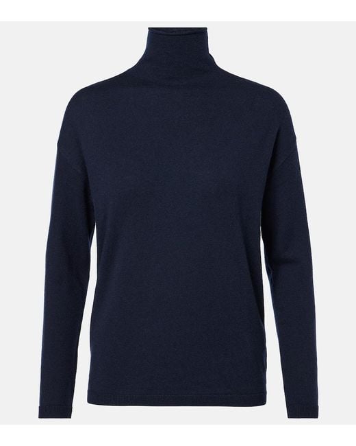 Max Mara Blue Treviso Wool Turtleneck Sweater