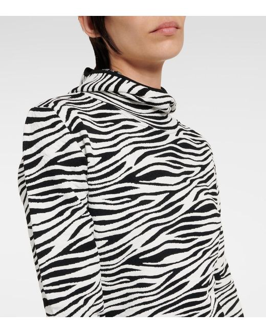 Jet Set Multicolor Zoey Zebra-Print Jacquard Hoodie