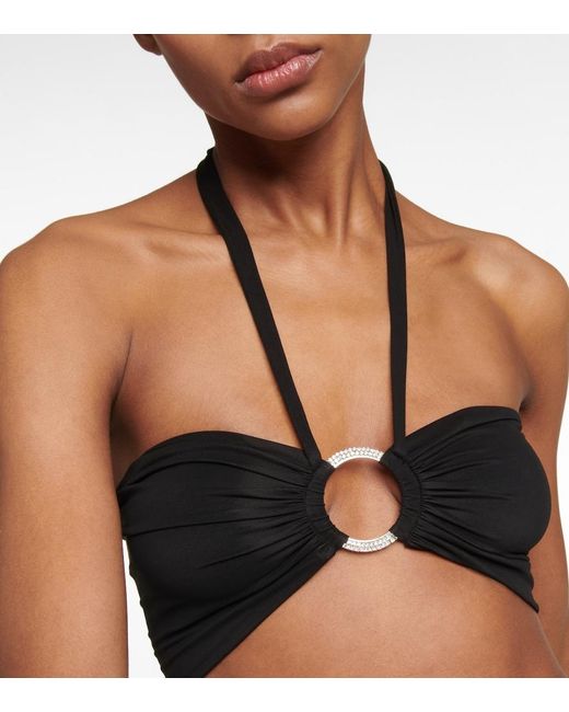 Alexandre Vauthier Black Crystal-Embellished Bralette