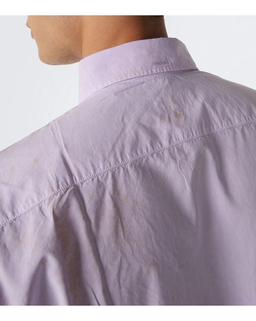 Prada Purple Printed Cotton Shirt for men