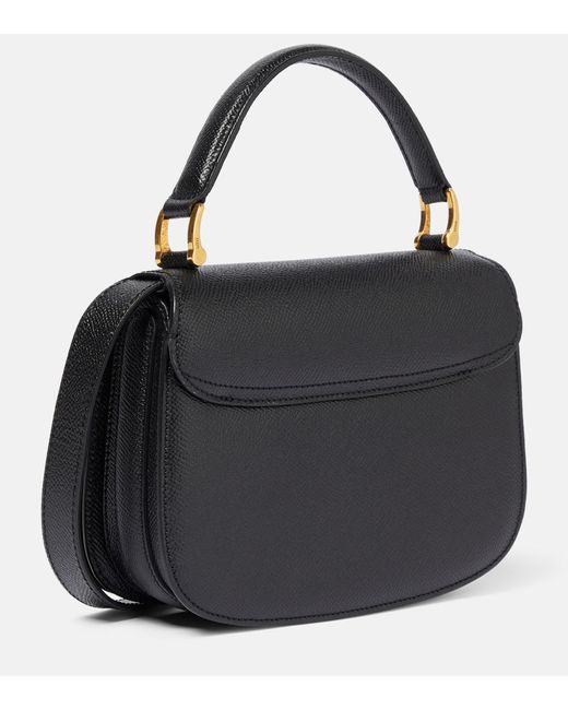 Ami Paris Paris Mini Leather Shoulder Bag in Black | Lyst