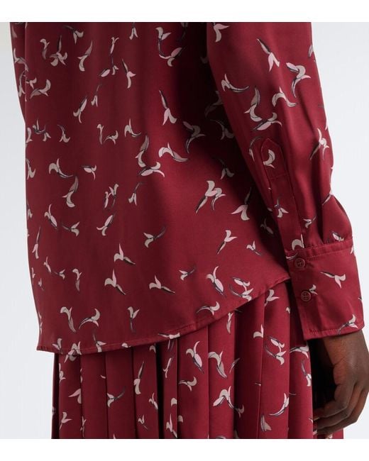 Altuzarra Red Chika Printed Satin Shirt