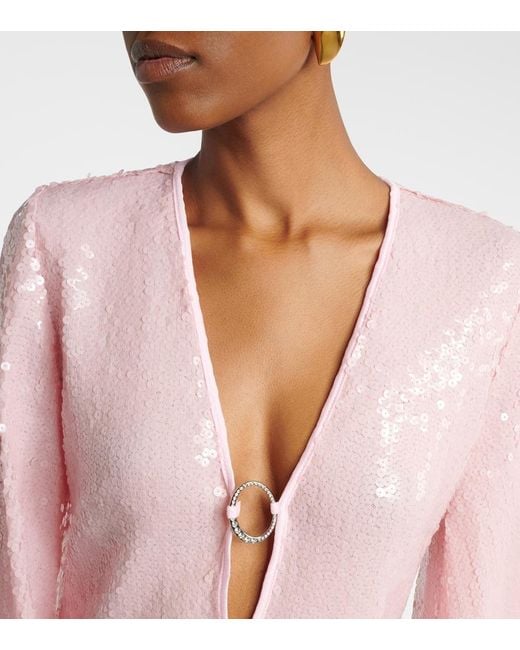 Robe A Sequins Oseree en coloris Pink