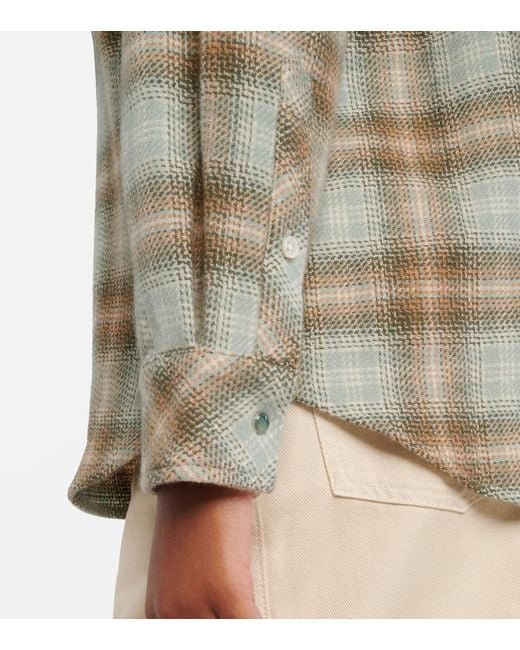 God's True Cashmere Green Joy Tartan Cashmere Shirt With Emerald