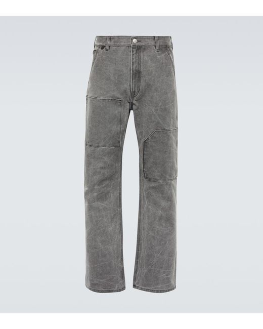 Acne Gray Cotton Canvas Pants for men