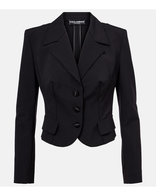 Dolce & Gabbana Blue Cropped Blazer