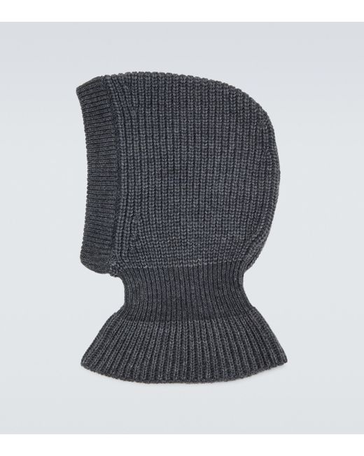 Lemaire Gray Ribbed-knit Hood for men