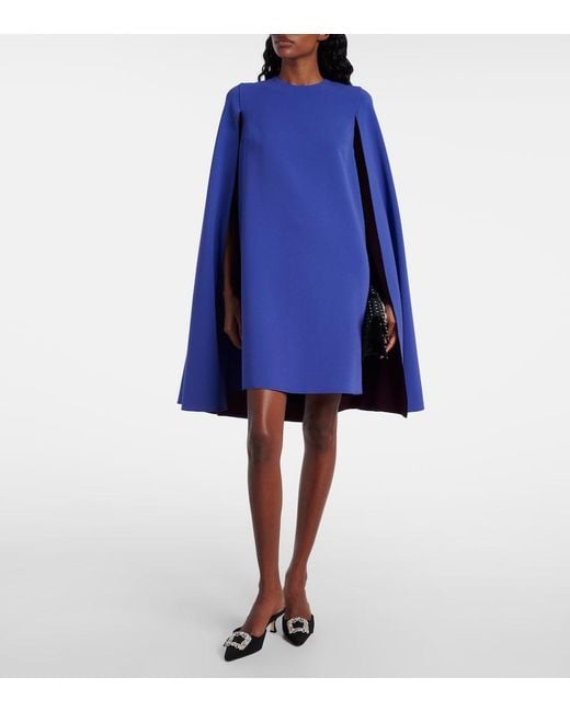 Roksanda Blue Twiggy Caped Crepe Cocktail Dress