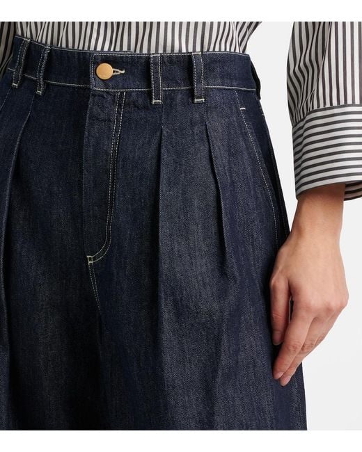 Max Mara Blue Max Mara High-Rise Wide-Leg Pants