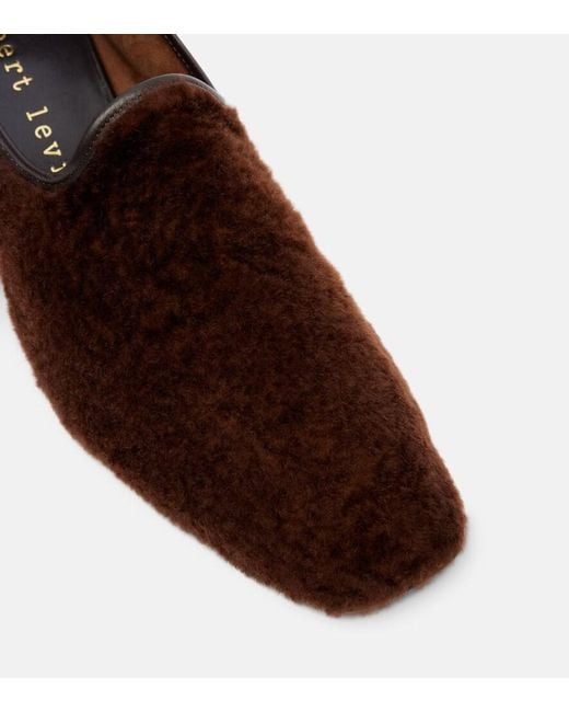 Herbert Levine Brown Soft Touch Shearling Loafers