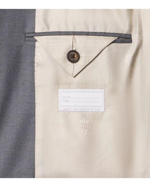 Eleventy Gray Single-Breasted Wool Suit for men
