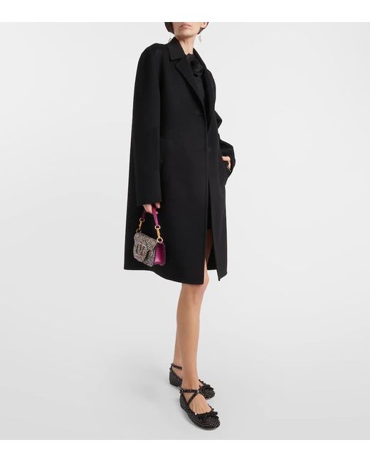 Cappotto in lana e cashmere di Valentino in Black