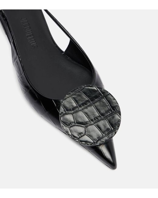Jacquemus Black Slingback-Pumps Duelo Aus Leder