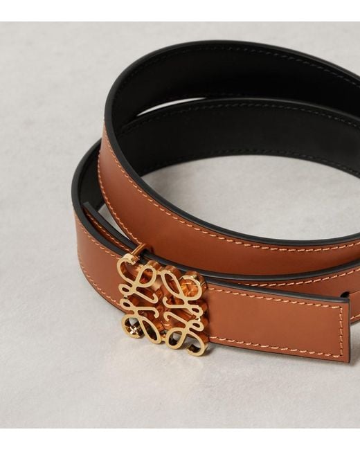 Loewe Brown Anagram Reversible Leather Belt