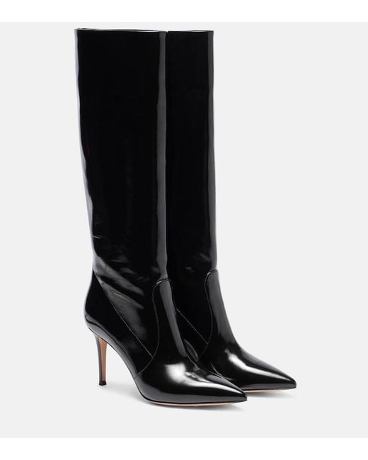 Gianvito Rossi Black Hansen Leather Knee-High Boots