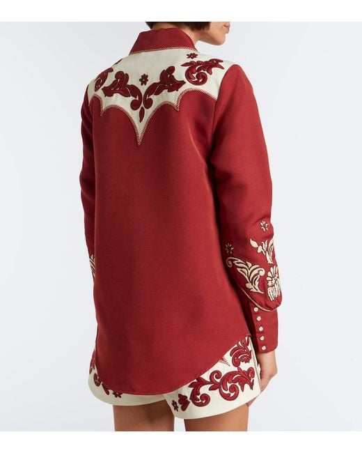 ALÉMAIS Duke Embroidered Wool-Blend Shirt