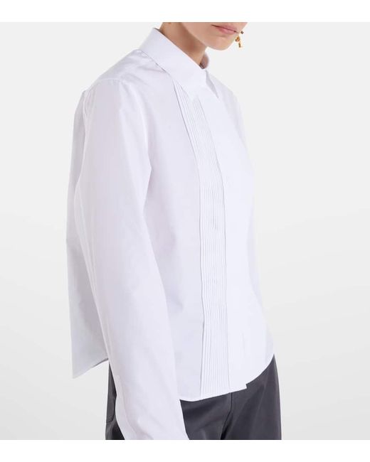 Blusa de algodon con pliegues Loewe de color White