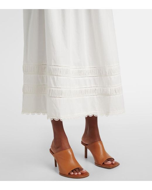 Ulla Johnson White Harlow Cotton Poplin Maxi Skirt