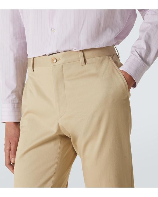 Etro Natural Slim-Fit Cotton-Blend Gabardine Trousers for men