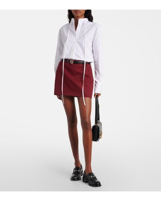 Gucci Red Original Gg Canvas Mini Skirt