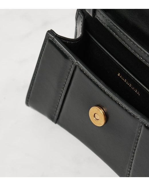 Balenciaga Black Schultertasche Hourglass Mini Aus Leder