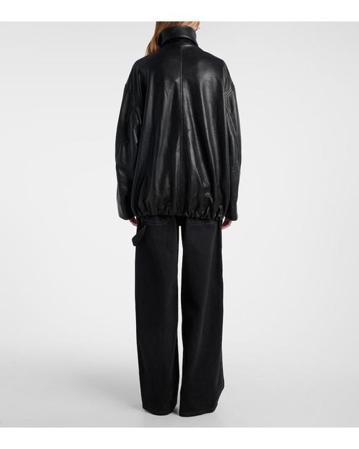 Nour Hammour Black Elisse Leather Jacket