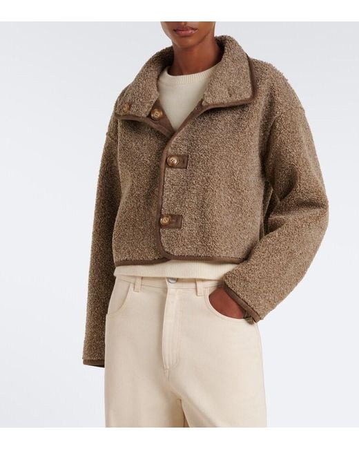 Velvet Brown Esme Teddy-Lined Cropped Jacket