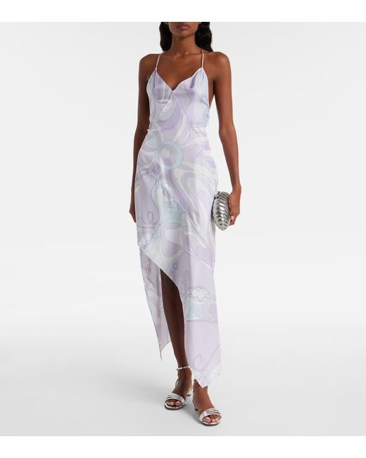 Vestido Largo Marmo En Sarga De Seda Emilio Pucci de color Purple