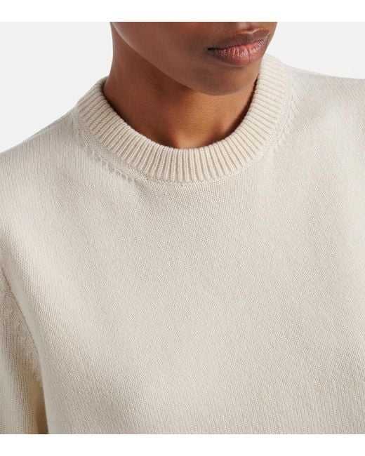 Alaïa White Cropped Cashmere And Wool-Blend Sweater