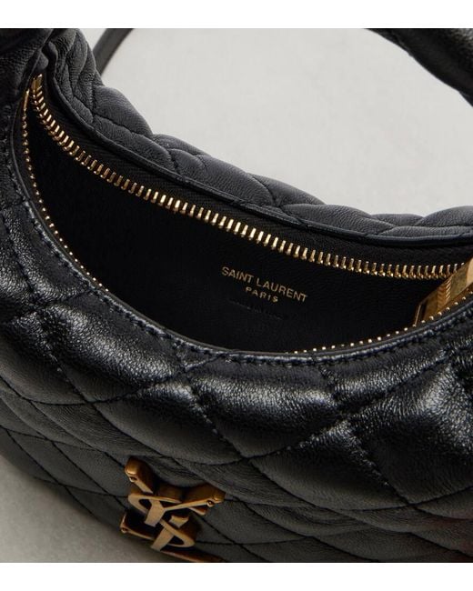 Saint Laurent Black Icarino Mini Leather Top-Handle Bag